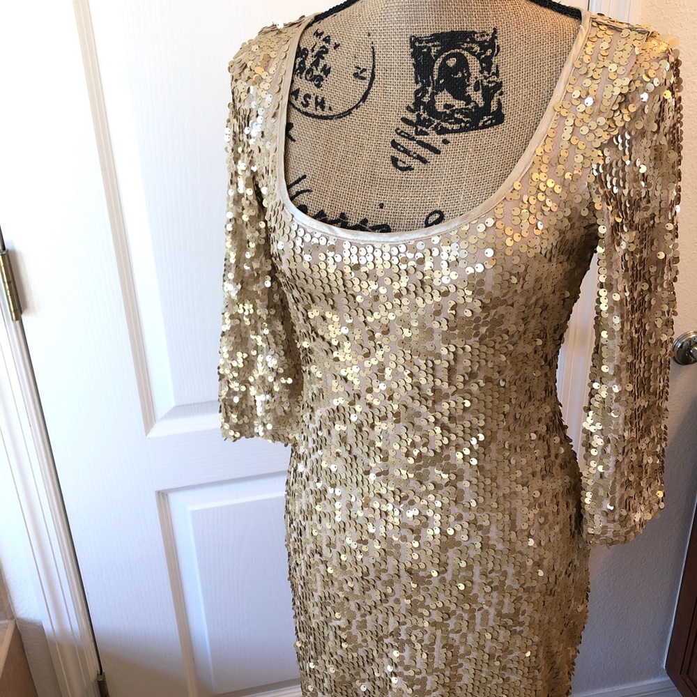 Arden B Gold cocktail Dress – Size Small - Picture 8 of 8